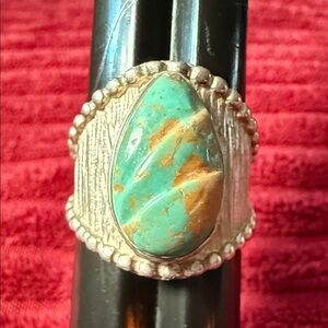 💍 Jay King DTR Carved Turquoise Sterling Silver Statement Ring | 925